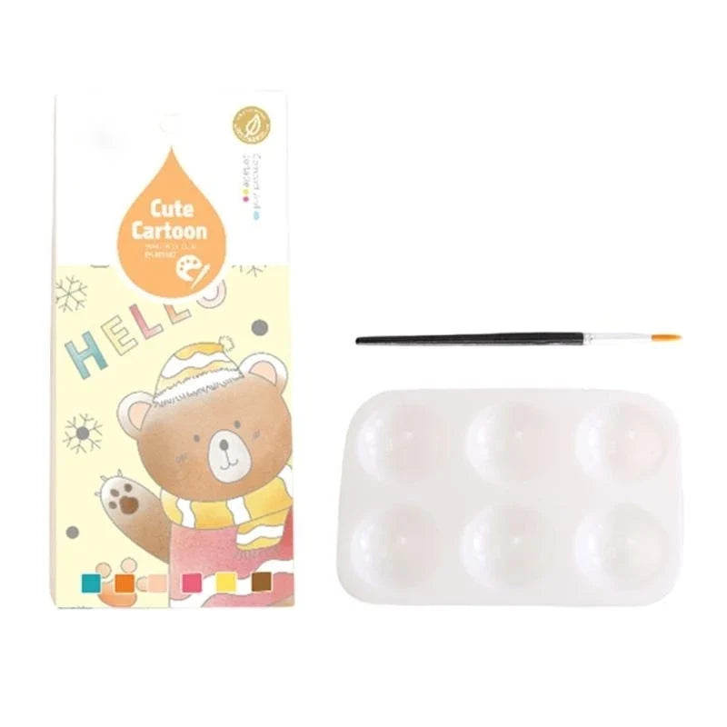 Kids Watercolor Paint Set – Coloring Book & Brush Included