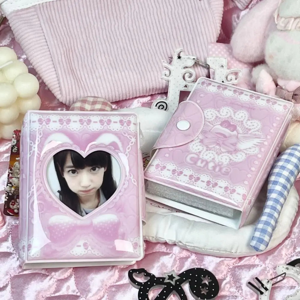 Pink Bow Mini Photocard Binder 3 Inch | 16-Page Card Album