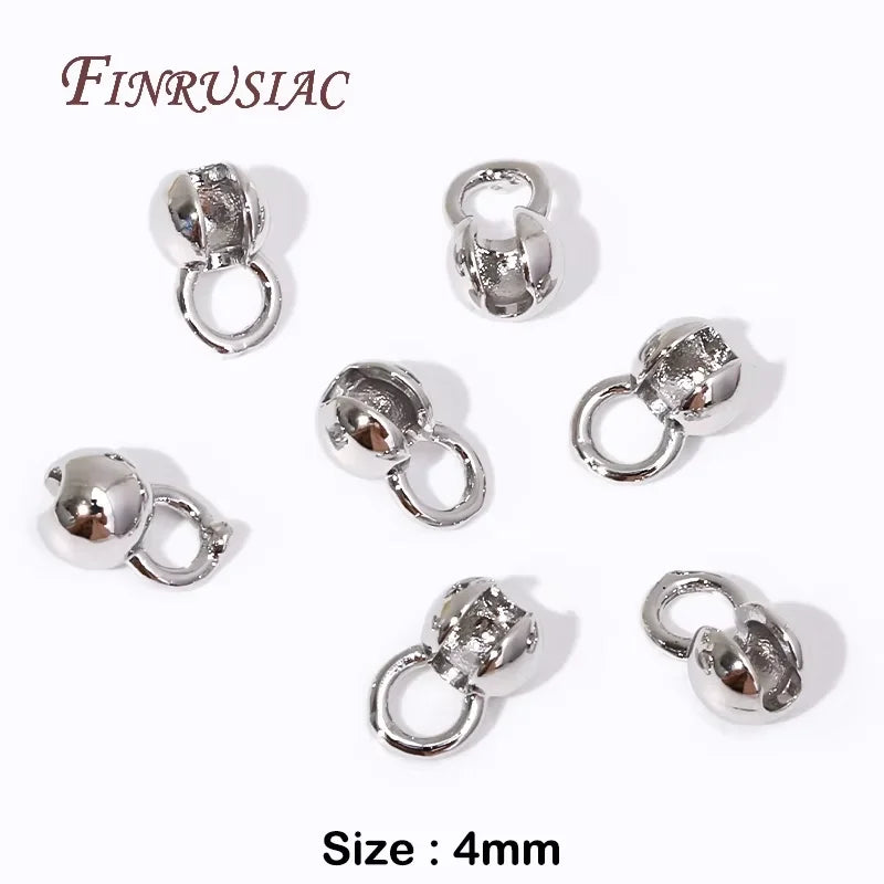 18K Gold Plated Brass Cord End Beads – 4mm DIY Jewelry Findings