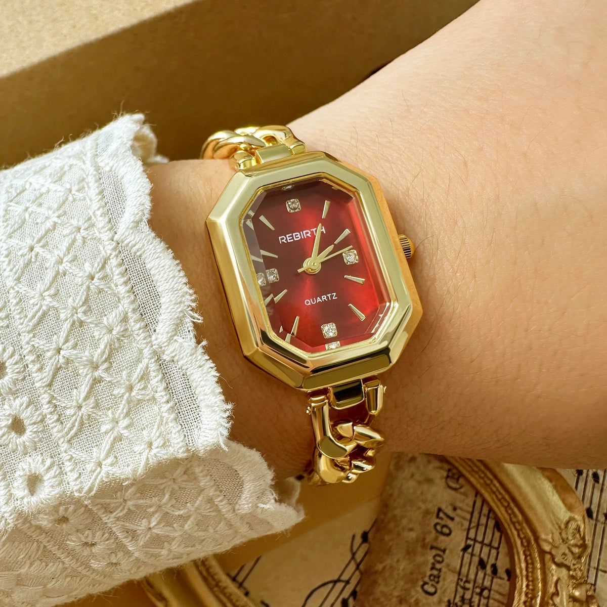 REBIRTH Retro Casual Quartz Watch – Alloy Band, 3 Bar