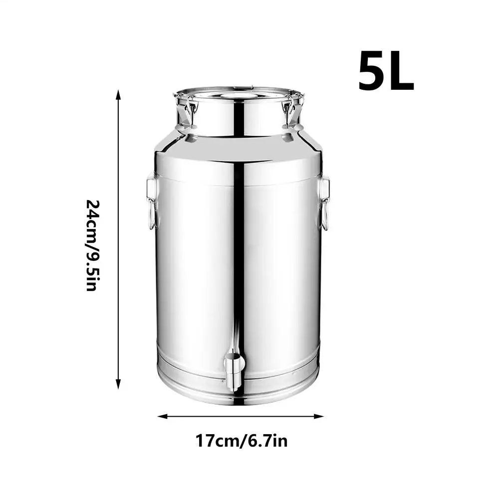 Stainless Steel Airtight Storage Barrel with Faucet | 5L–14L