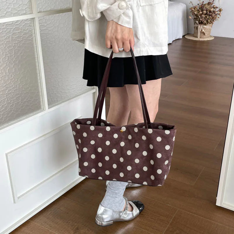 Nixie Polka Dot Shoulder Bag – Korean Style Women's Tote