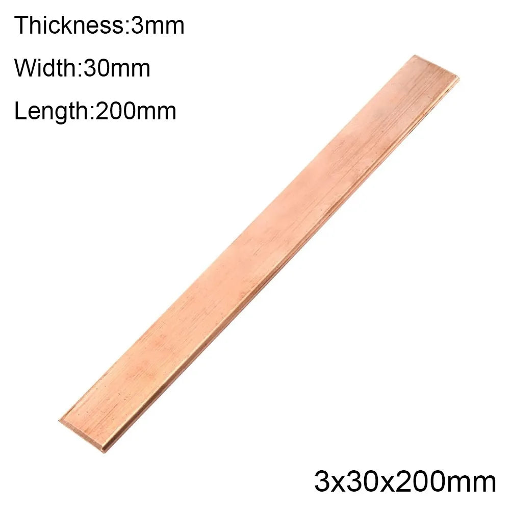 T2 Pure Copper Flat Bar 2/3mm x 200mm | 99.9% DIY Stock