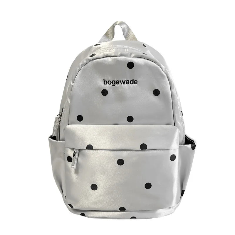 Korean Polka Dot Women's Backpack – Lightweight 20–35L