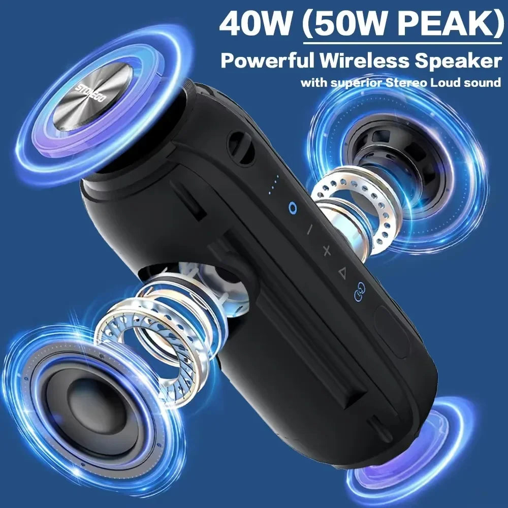 STONEGO Cyberpunk RGB Bluetooth Speaker – TWS Stereo Bass