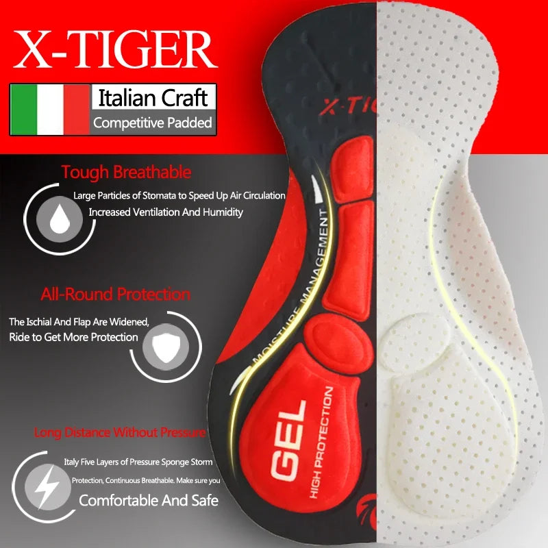 X-Tiger Men's Winter Thermal Cycling Tights | 5D Gel Pad