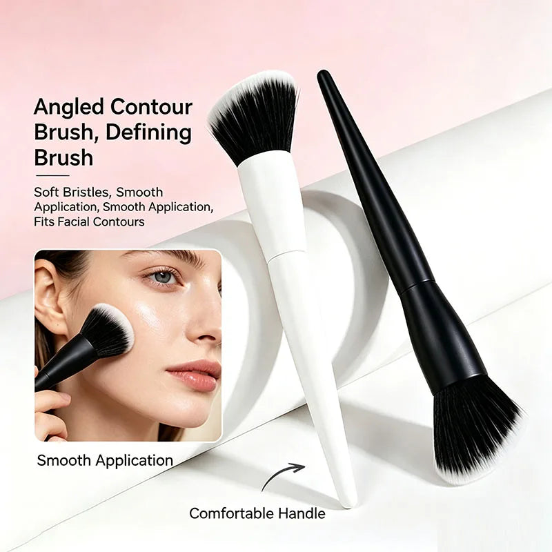Fluffy Angled Contour Makeup Brush – Soft Dense Bristles