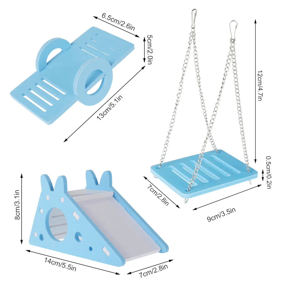 Hamster 3-in-1 Eco-Board Swing Seesaw & Slide Hut Toy Kit