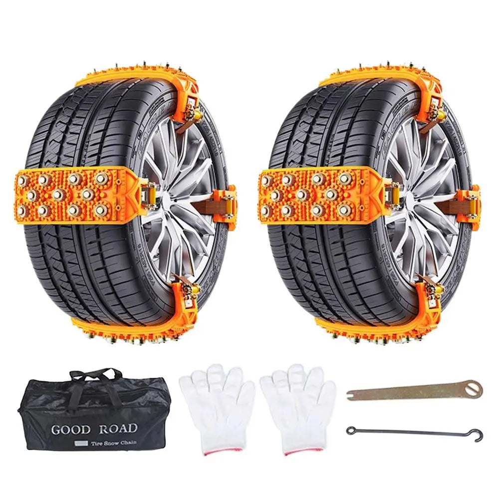 8-Piece Winter Tire Snow Chains | Fits 165–265mm Wheels
