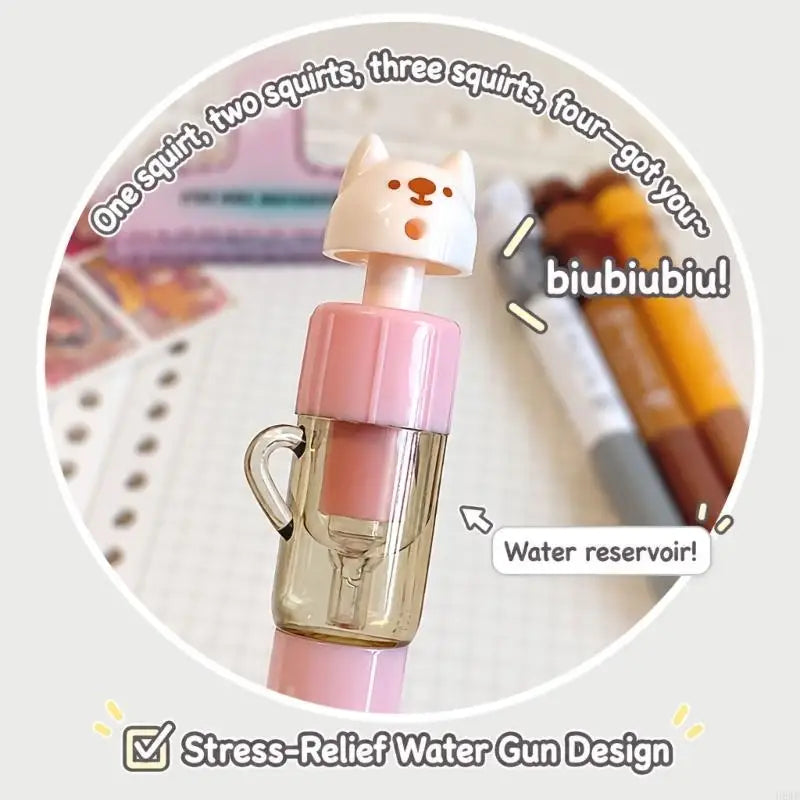 Dog-Themed Retractable Gel Pens – Quick-Dry Black Ink 4 Pack