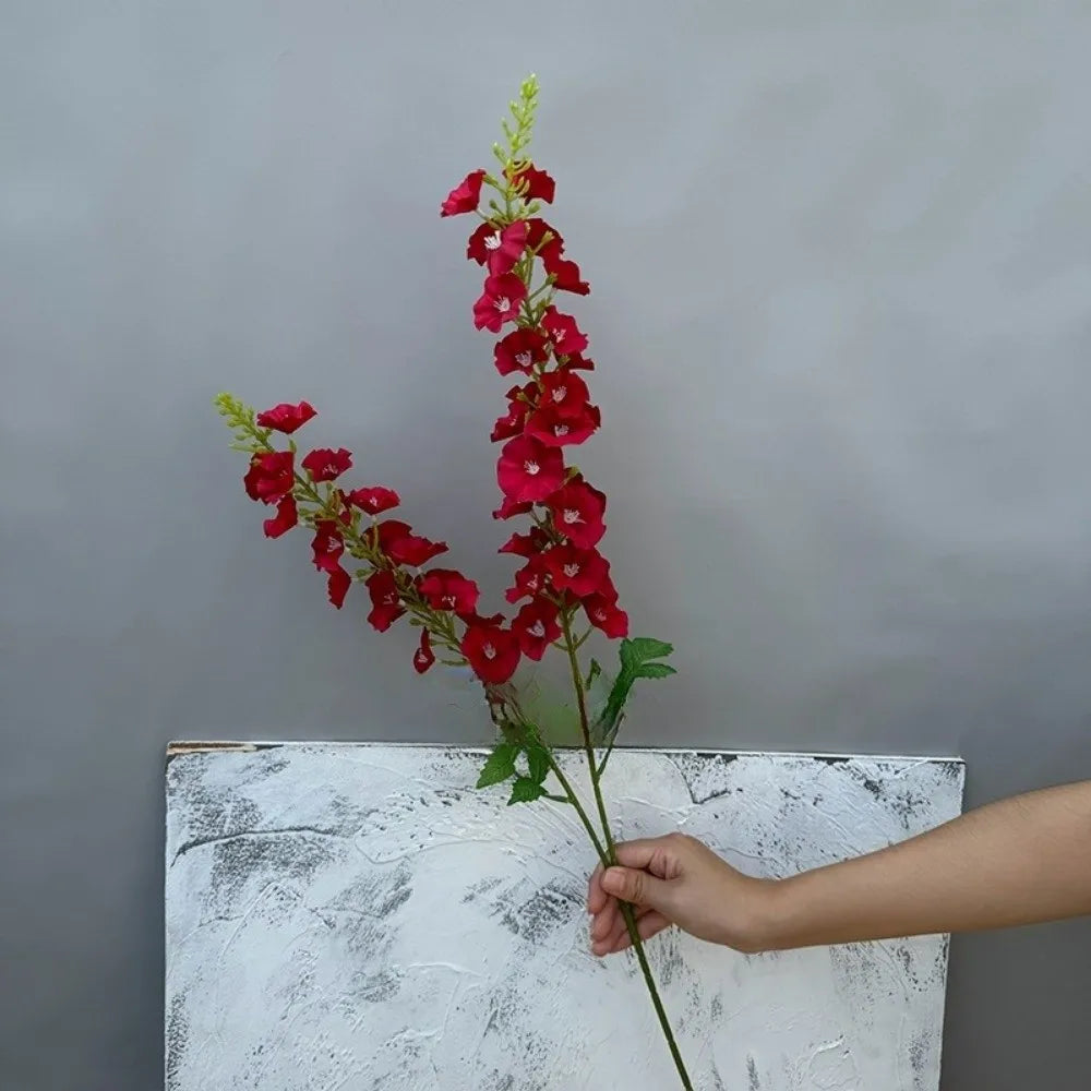 Pink Artificial Larkspur Silk Flowers – 2-Fork Faux Floral Stems