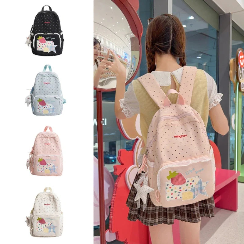 Polka Dot Backpack for Women – Large Cute School & Travel Bag