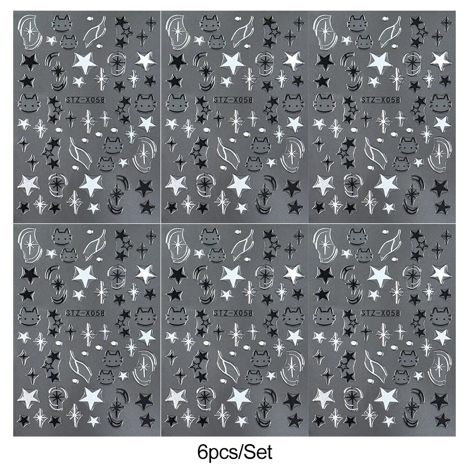 Y2K Cat & Dog Nail Art Stickers | 3D Animal Decals 2 Sheets