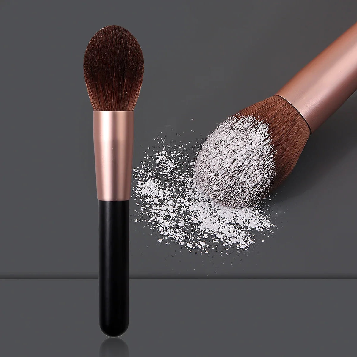 Rose Gold Fluffy Makeup Brush – Powder, Blush & More