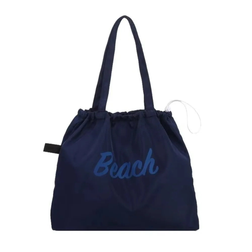 Women's Large Canvas Tote Bag – Letter Print Shoulder Handbag