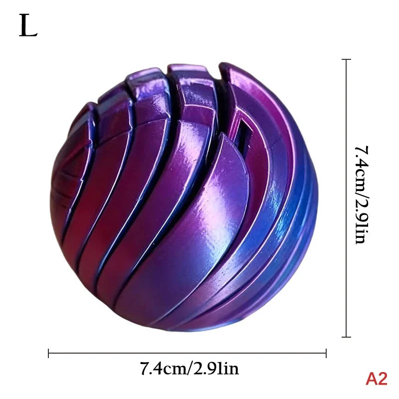 3D Printed Twistsphere Fidget Ball – Rotating Gear Flow Toy