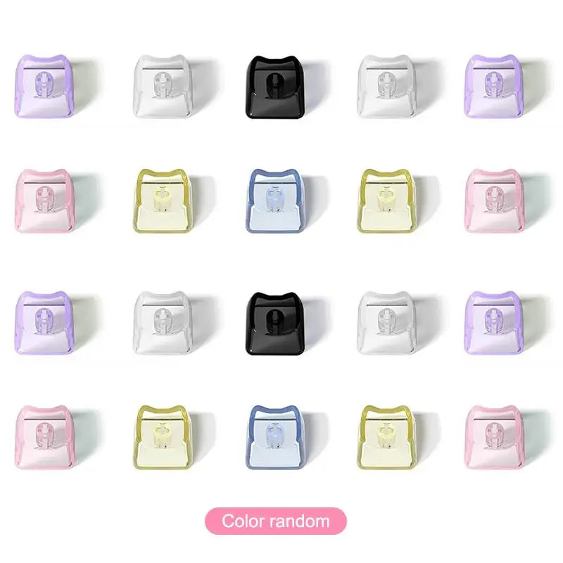 Cute Cat Shaped Transparent Keycaps 1U Blank MX Switch 10/20 PCS