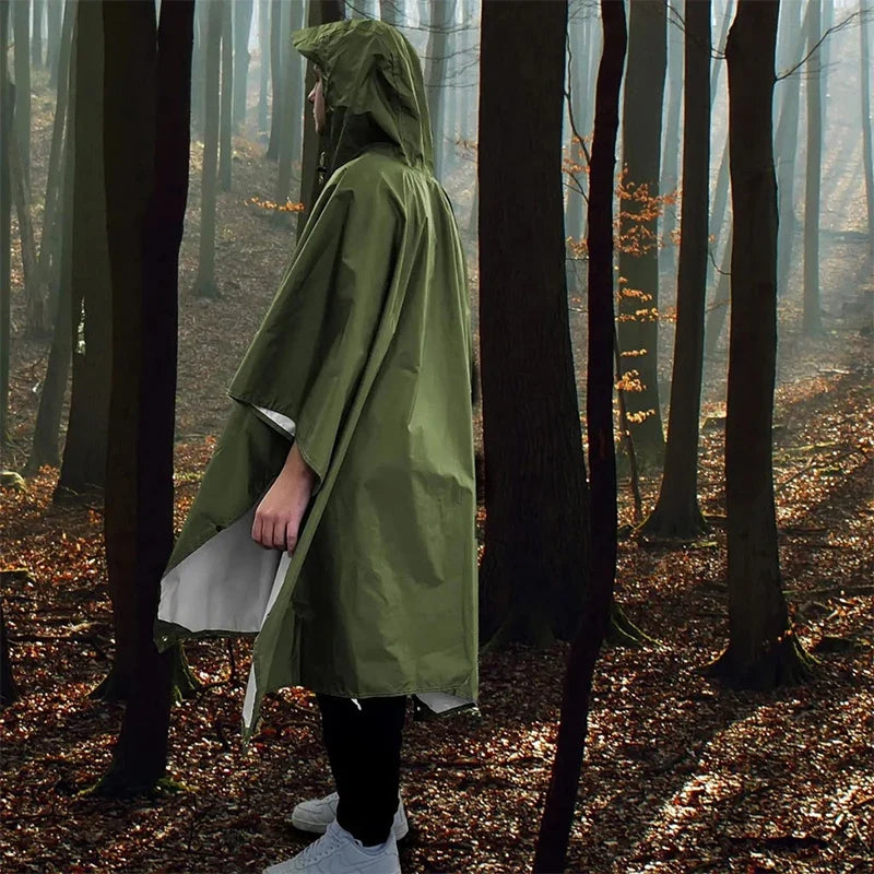 Heavy Duty Waterproof Rain Poncho – Lightweight Camping Raincoat