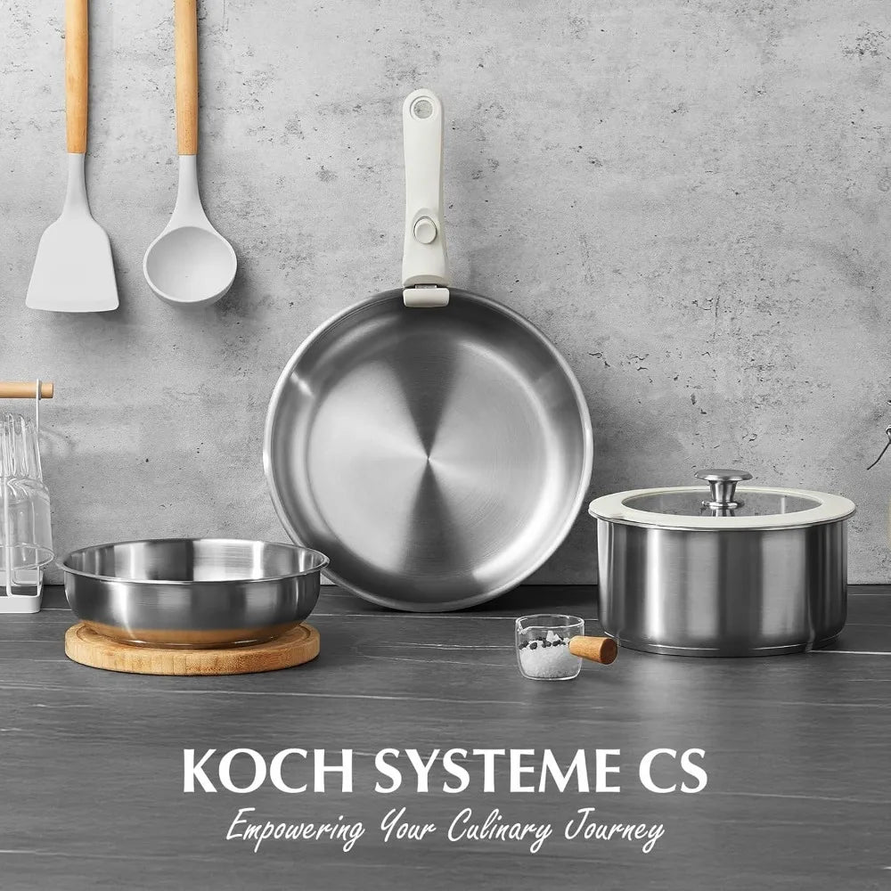 KOCH SYSTEME CS 7-Piece SS Cookware Set – Detachable Handle