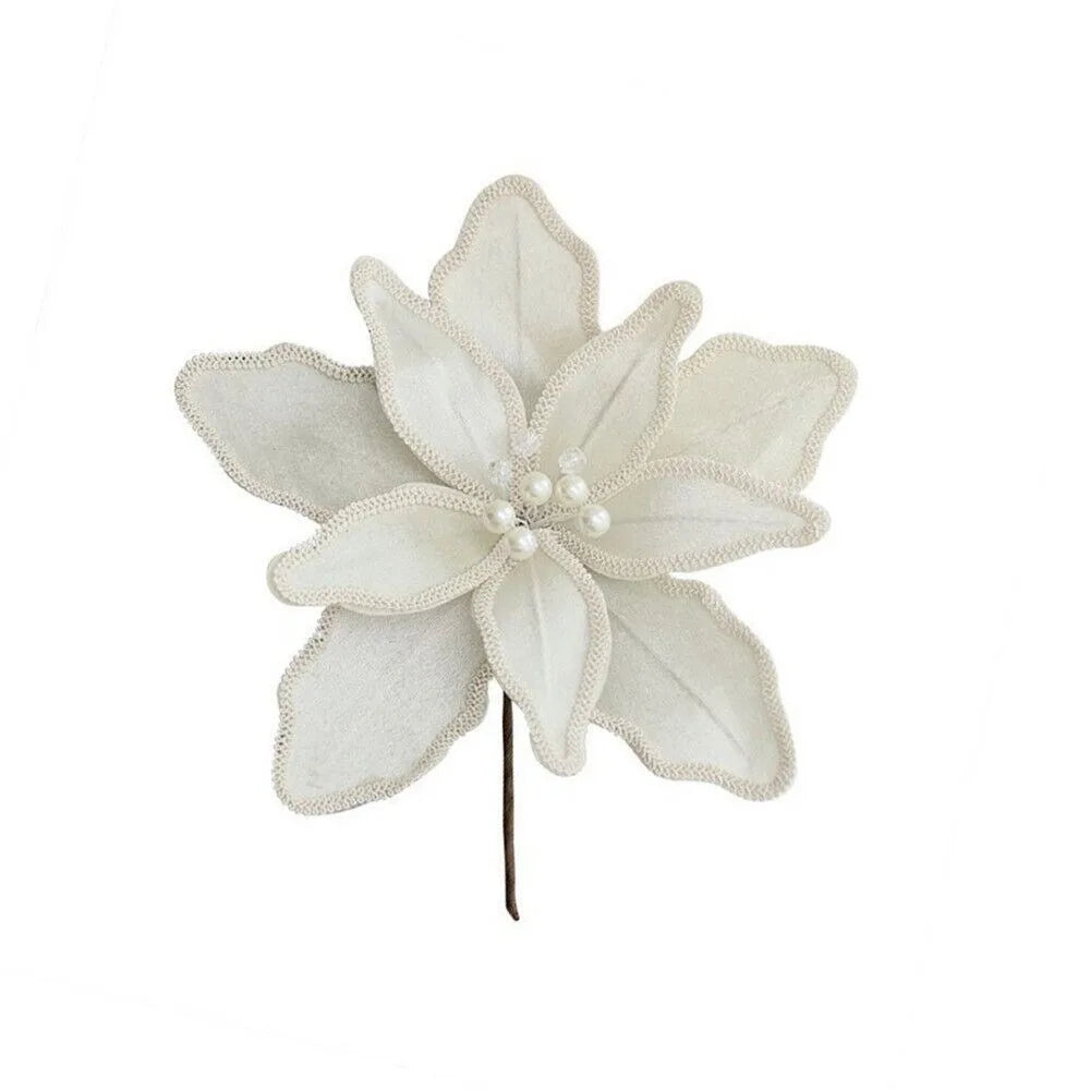 Large Artificial Christmas Glitter Flower – Festive Party Décor