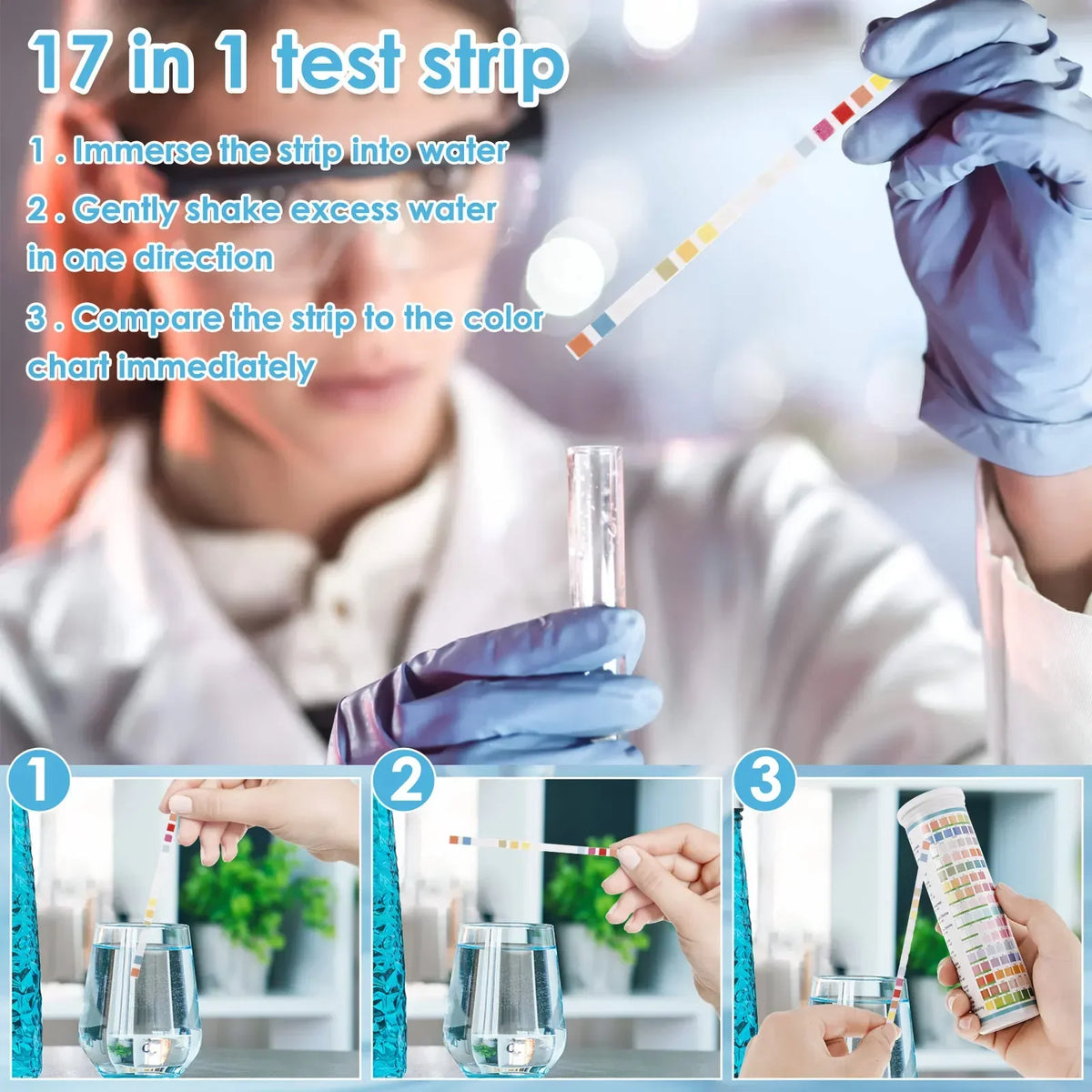 125pc 7-in-1 Water Quality Test Strips – Aquarium & Pond Kit