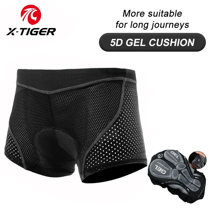 X-TIGER Men's 5D Gel Pad Cycling Underwear Shorts | MTB & Road