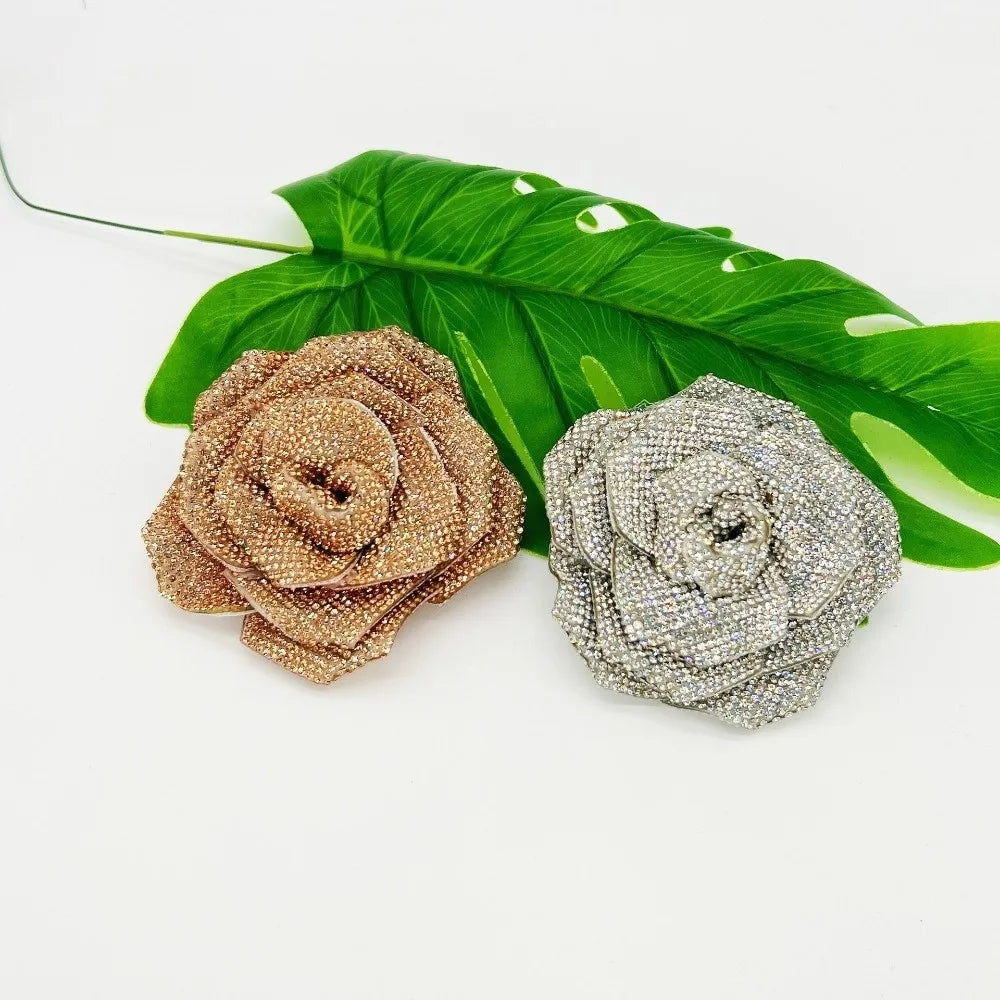 3D Rose Rhinestone Flower Patch – DIY Sparkling Embellishment
