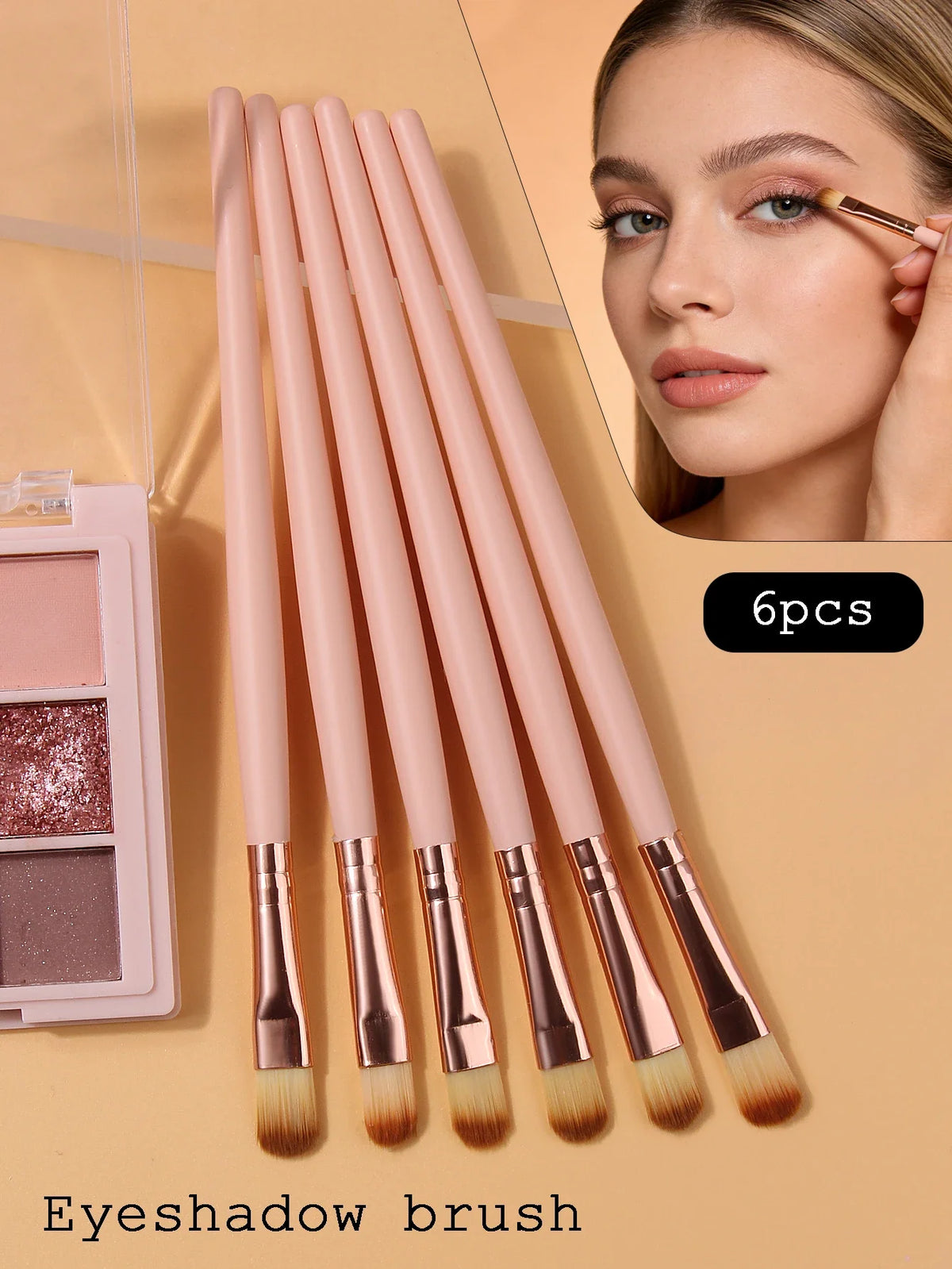 6-Piece Eye Makeup Brush Set – Eyeshadow, Smudge & Concealer