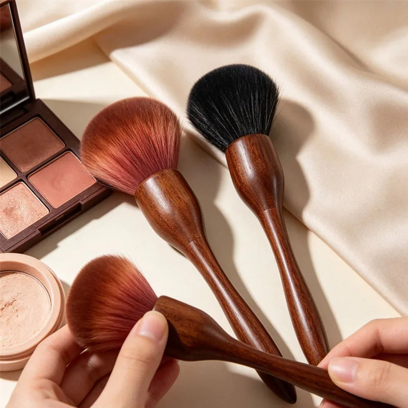 Sandalwood Long Handle Blush & Loose Powder Setting Brush