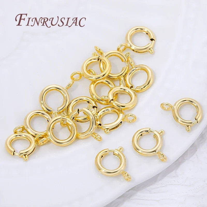 9mm 18K Gold Plated Circle Spring Clasps – DIY Jewelry Findings