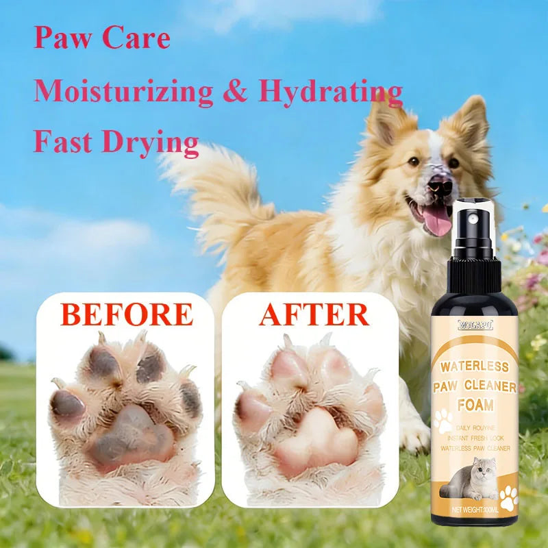 Pet Paw Cleaning Foam – No-Rinse 2-in-1 Cleaner & Care