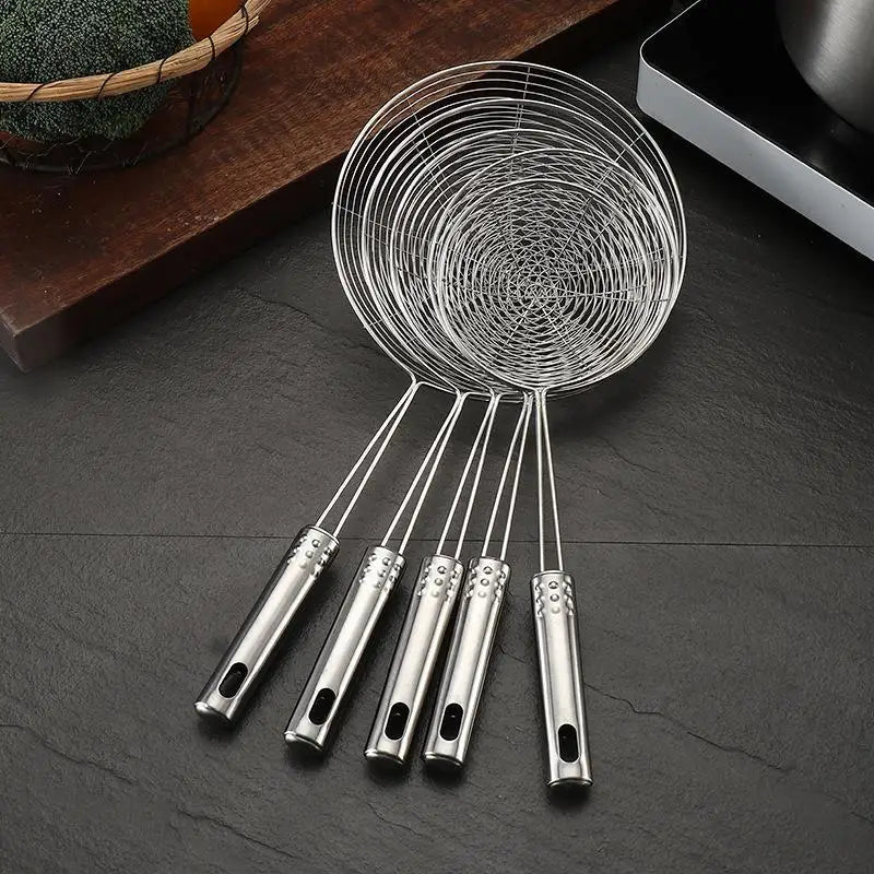 Stainless Steel Skimmer Spoon | Long Handle Mesh Strainer