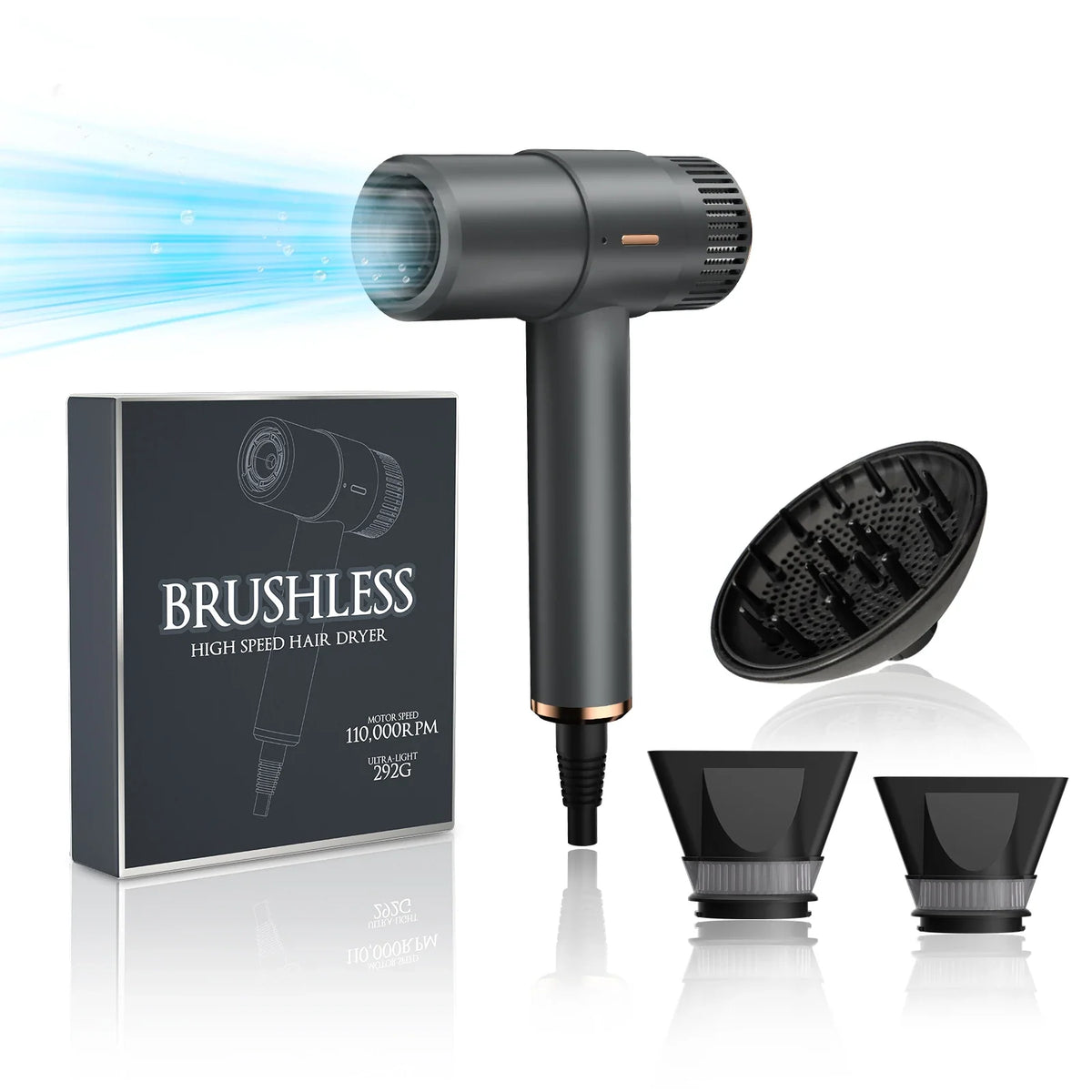 Smart Ionic High-Speed Hair Dryer with LCD – 110,000 RPM