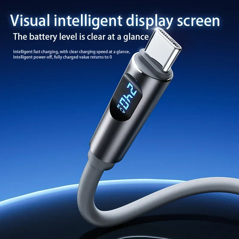 240W USB-C to USB-C Fast Charge Cable with Digital Display