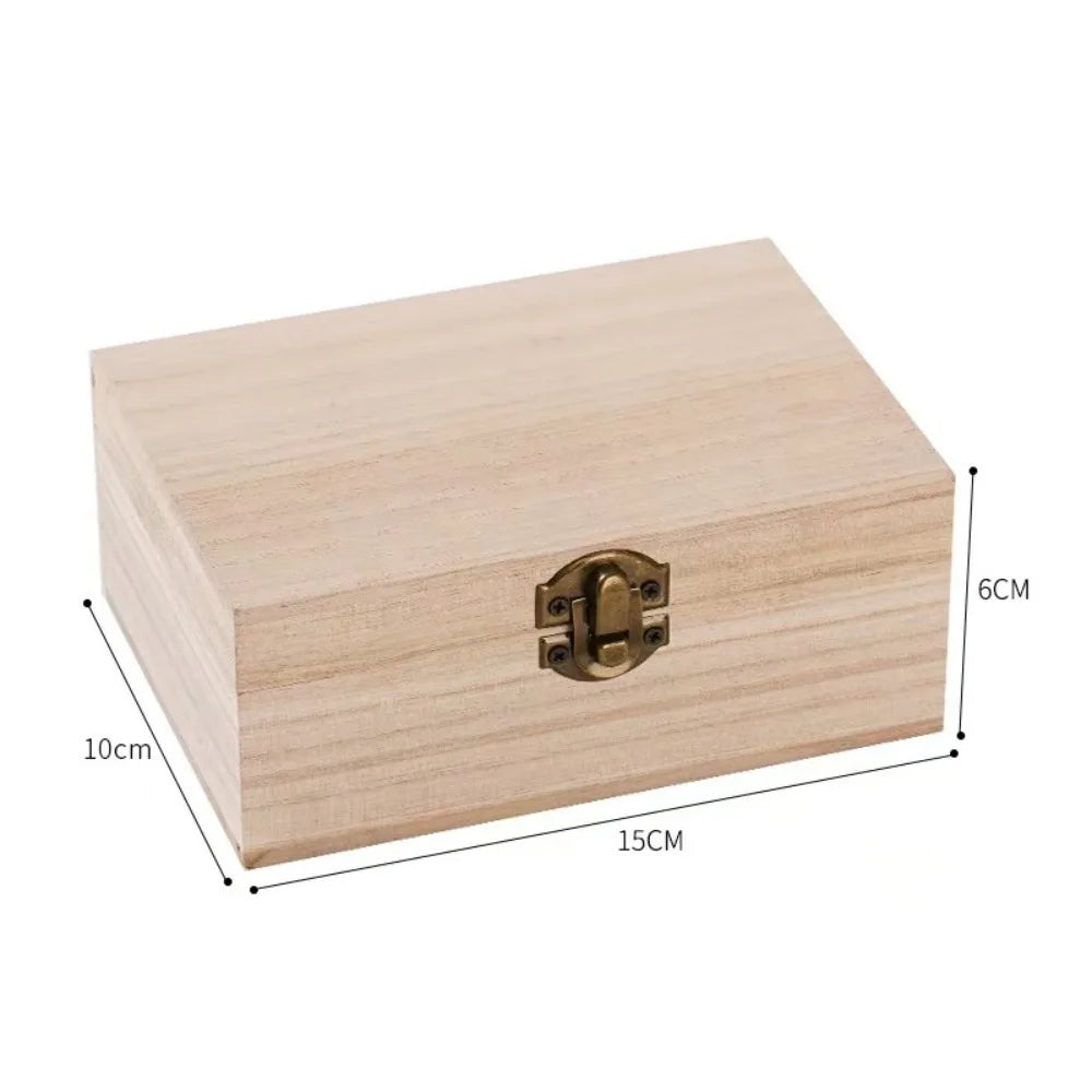 Vintage Wooden Flip Lid Storage Box – Jewelry & Gift Organizer