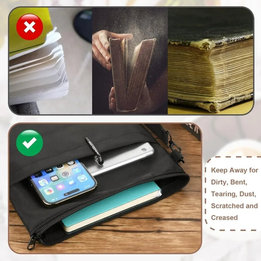 Zipper Book Sleeve – Water-Resistant Portable Book Cover