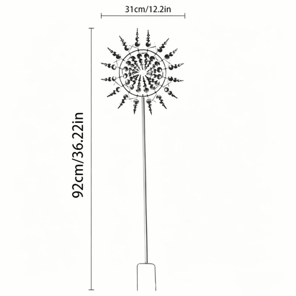 Metal Wind Spinner Windmill Kinetic Sculpture Garden Decor