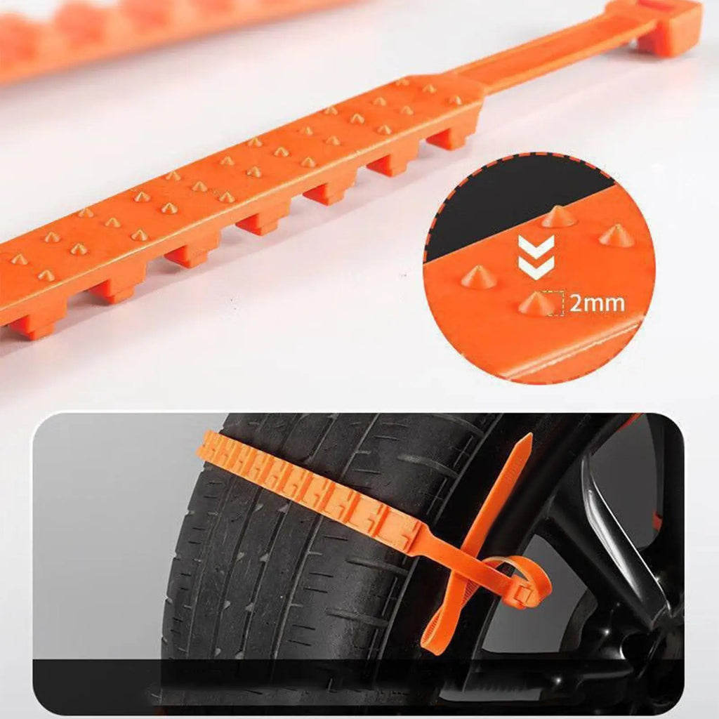Tire Snow Chains 10-Piece Anti-Slip Zip Ties | Sedan SUV Truck