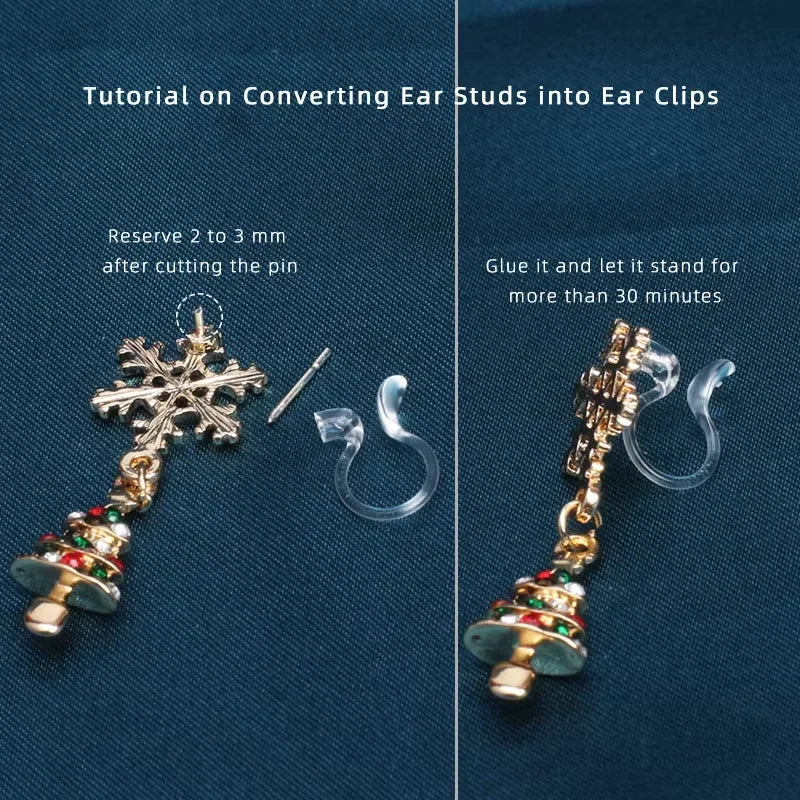 Clear U-Shaped Clip-On Earring Bases | 2 PCS DIY Jewelry Making