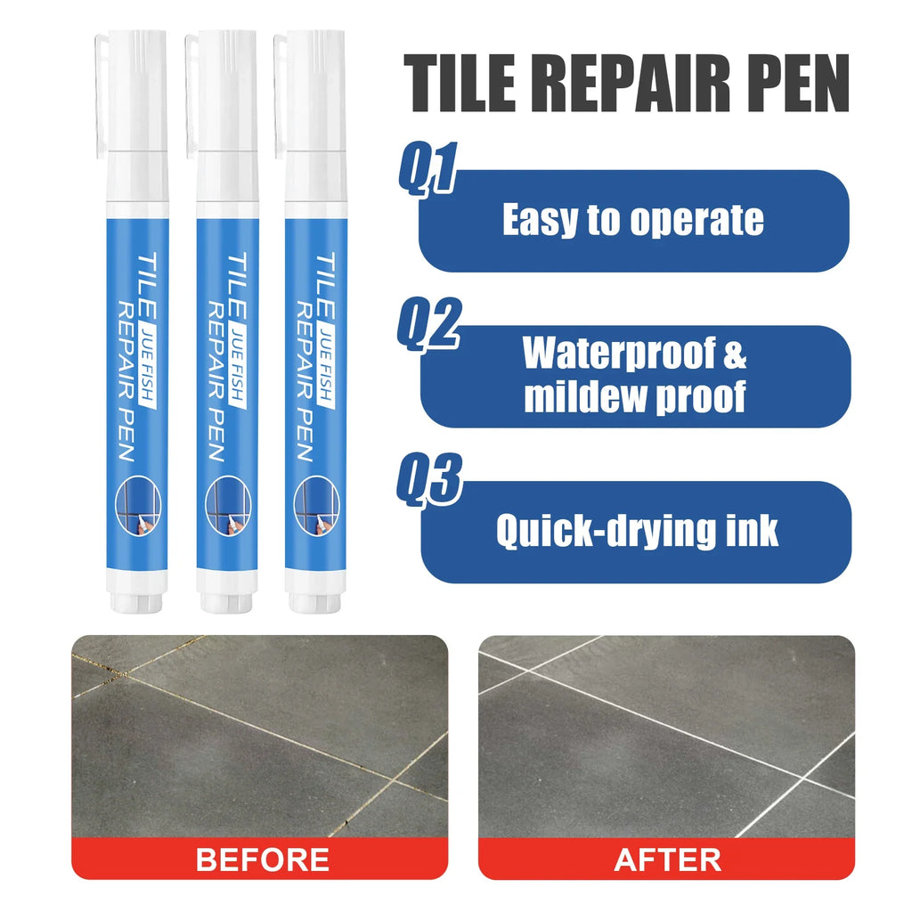 Tile Grout Paint Pen White Waterproof Marker – 3 Pack