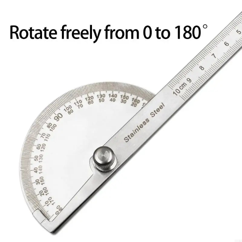 Stainless Steel Protractor Ruler 0–180° | Engineering & Students