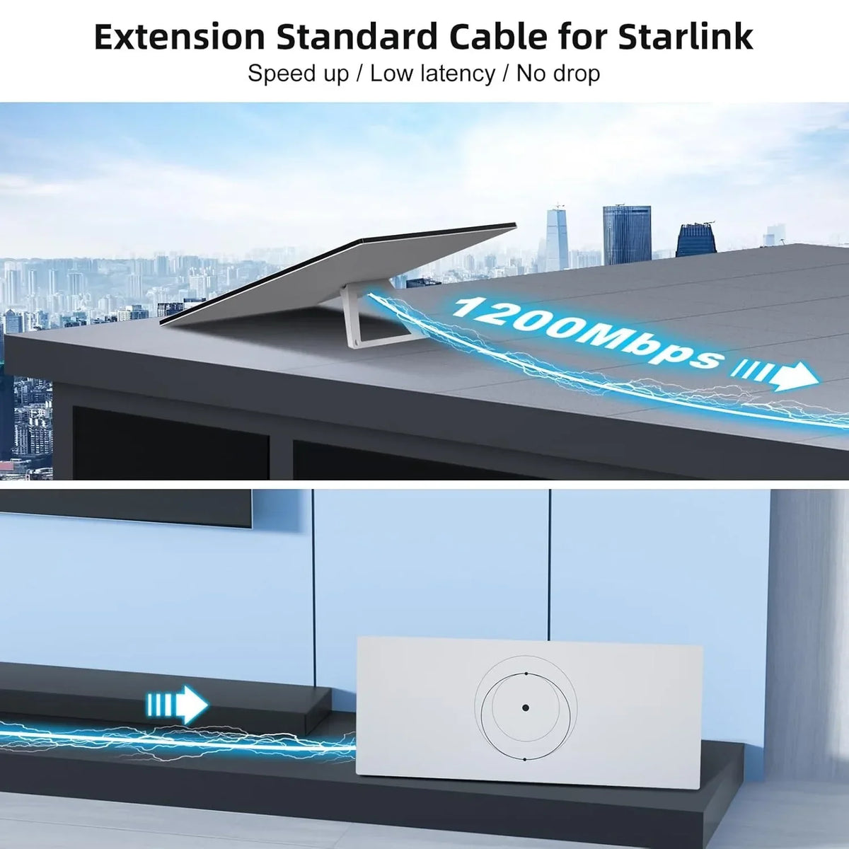Starlink 3rd Gen CAT 6 Gigabit Ethernet RJ45 Router Cable