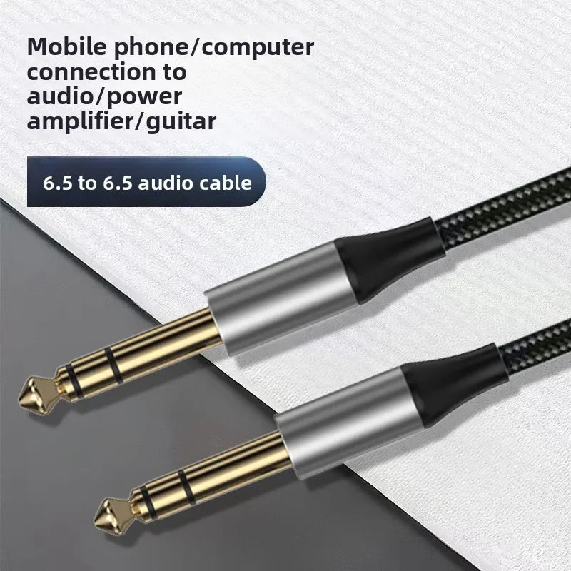 6.35mm Stereo Guitar Bass Instrument Audio Cable – OFC Mic