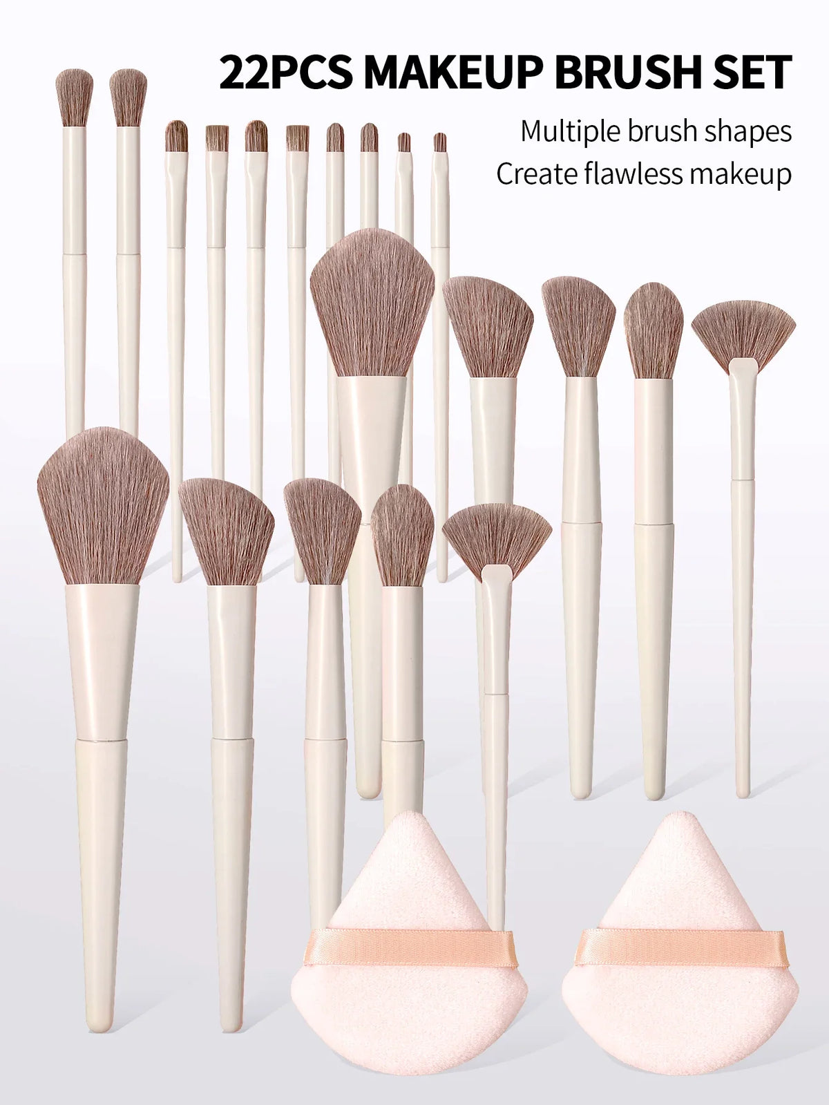 22-Piece Makeup Brush Set – Eyeshadow, Foundation & Blush