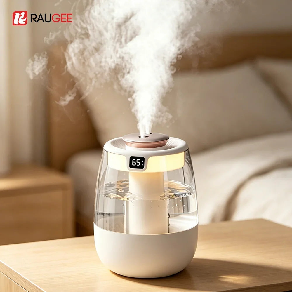Raugee 1.3L Cool Mist Humidifier – Dual Nozzle & Night Light