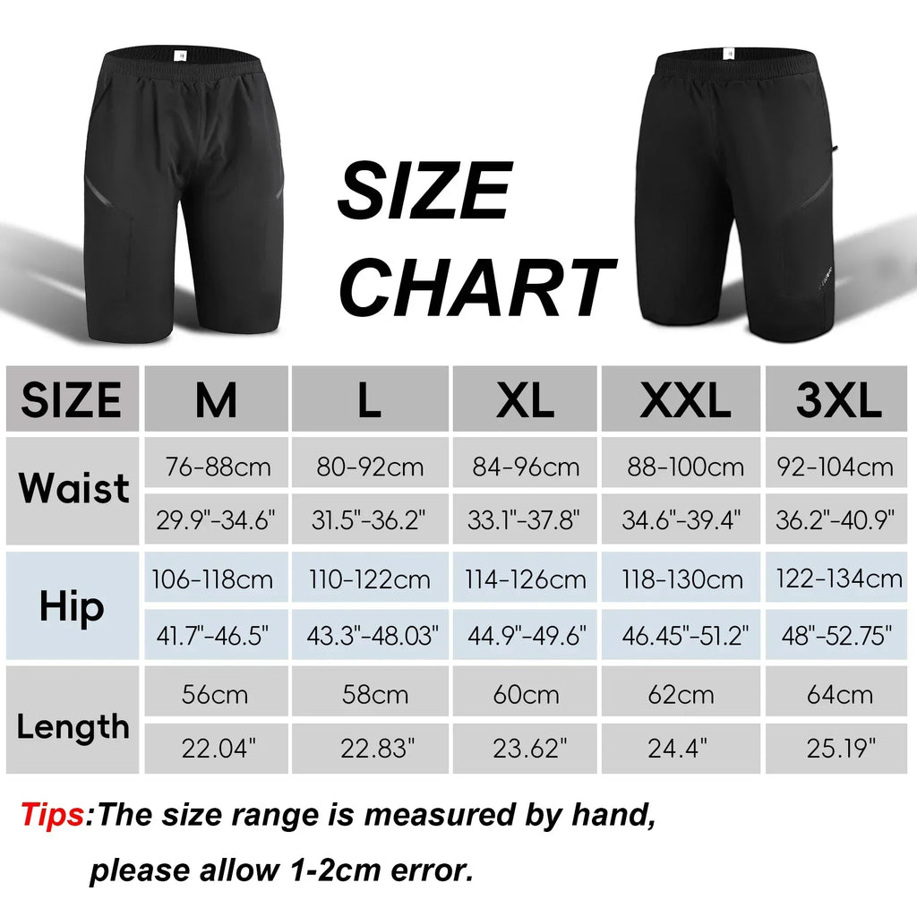X-TIGER Men's Padded MTB Shorts | Breathable Cycling