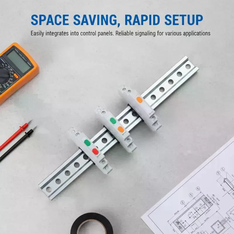JD9 DIN Rail Indicator Light 24V–220V AC/DC Dual Color Signal