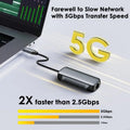 USB-C to RJ45 Ethernet Adapter 5Gbps Aluminum | Plug & Play
