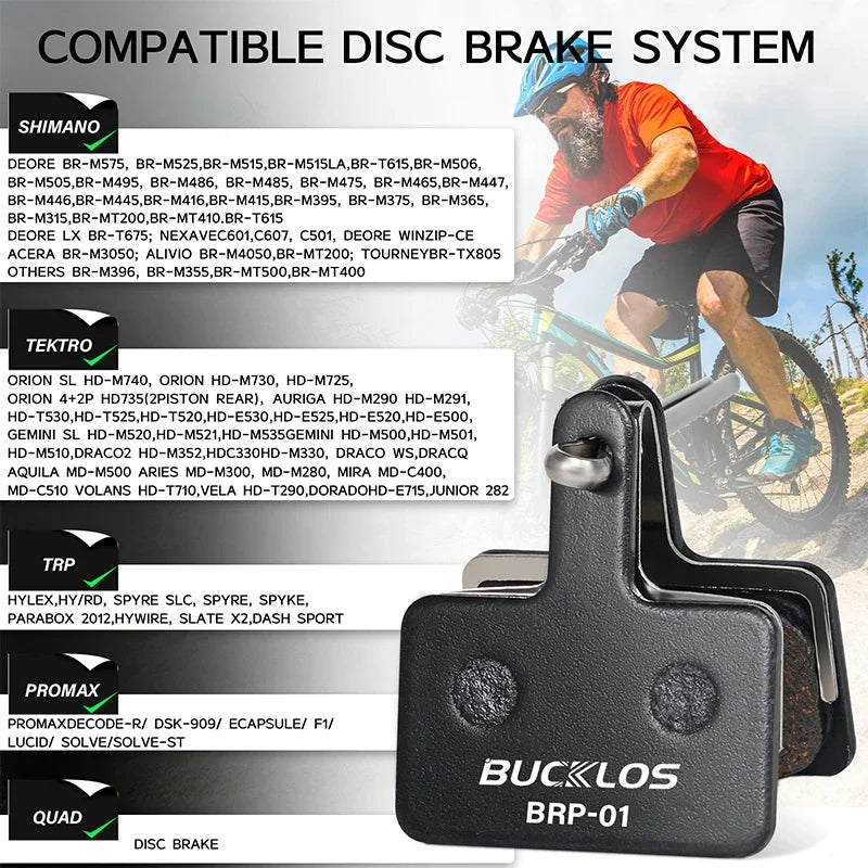 BUCKLOS MTB Hydraulic Disc Brake Pads – B01S Semi-Metal