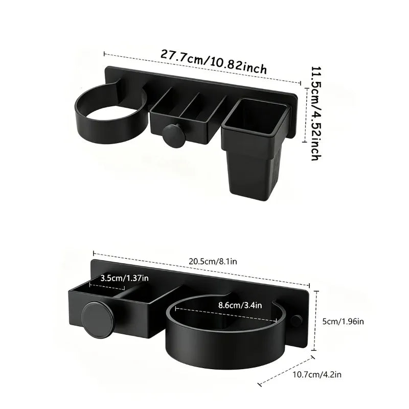 Wall Mount Hair Dryer Holder & Styling Tools Organizer Rack